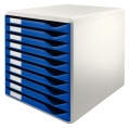 Zásuvkový box Leitz 10 zásuvek modrý