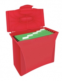 Mobilní kufr VIVIDA na závěsné desky červený