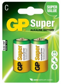 Alkalické baterie GP Super C 2ks