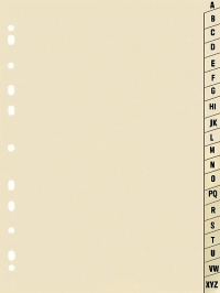 Papírový rozlišovač bílý HIT A4 s abecedním členěním A-Z