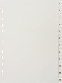 PP rozlišovač A4 číslovaný 1-12 šedý