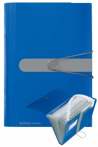 Desky s gumou EASY ORGA A4 modré 12 oddílů