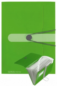 Desky s gumou EASY ORGA A4 zelené 12 oddílů