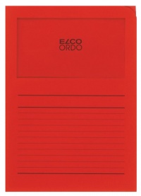 Papírová deska ,,L" ELCO ORDO s průhledným okénkem A4 červená