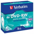 DVD-RW Verbatim 4,7GB/4x 5-pack krabička