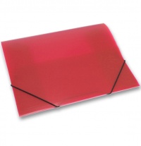 Deska s gumou z PP A4 transparentní červená
