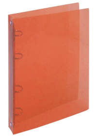 Pořadač 4-kroužkový PP transparent A5 oranžový
