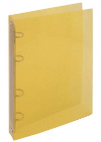 Pořadač 4-kroužkový PP transparent A4 žlutý
