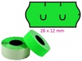 Etikety UNI do kleští 26x12mm zelené fluo
