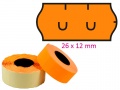 Etikety UNI do kleští 26x12mm oranžové fluo