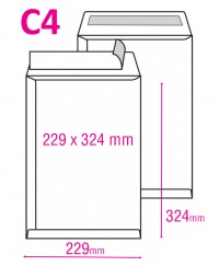 Poštovní taška C4 s krycí páskou a okénkem