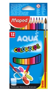 Pastelky Maped Color Peps Aqua 12ks + štětec