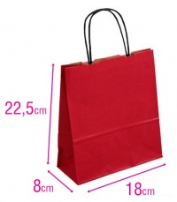 Dárková papírová taška červená 18x8x22,5cm