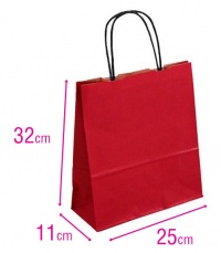 Dárková papírová taška červená 25x11x32cm