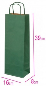 Dárková papírová taška na víno zelená