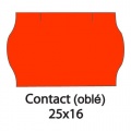 Etikety CONTACT do kleští 25x16mm červené oblé