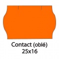 Etikety CONTACT do kleští 25x16mm oranžové oblé