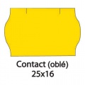 Etikety CONTACT do kleští 25x16mm žluté oblé