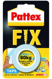 Lepicí páska PATTEX FIX oboustranná délka 1,5m 80kg
