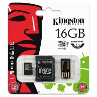 Paměťová karta Kingston SDHC 16GB s adaptérem