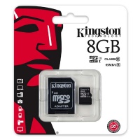 Paměťová karta 8GB micro SDHC Kingston + adaptér