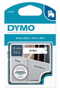 DYMO páska D1 16959 12mm x 5,5m permanent bílá