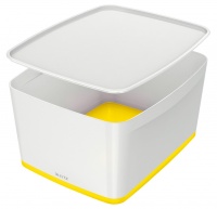 Krabice s víkem Leitz MyBox WOW vel.L žluto-bílá