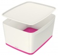 Krabice s víkem Leitz MyBox WOW vel.L růžovo-bílá