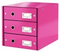 Zásuvkový box Leitz Click&Store WOW 3 růžový