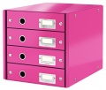 Zásuvkový box Leitz Click&Store WOW 4 růžový