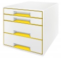 Zásuvkový box Leitz WOW CUBE 4 žlutý