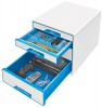 Zásuvkový box Leitz WOW CUBE 4 modrý