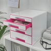 Zásuvkový box Leitz WOW CUBE 4 růžový