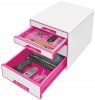 Zásuvkový box Leitz WOW CUBE 4 růžový