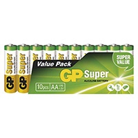 Alkalické baterie GP Super AA 10ks