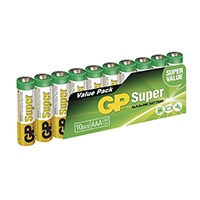 Alkalické baterie GP Super AAA 10ks