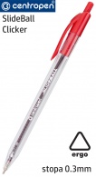 Kuličkové pero Centropen Slideball Clicker 2225 červené