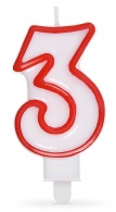 Svíčka na dort číslice "3"
