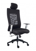 Kancelářská židle LEXA s pevným podhlavníkem a područkami