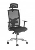 Kancelářská židle GAME ŠÉF VIP s 3D podhlavníkem a područkami na hliníkovém kříž