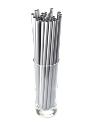 Slámky Jumbo znovu použitelné stříbrné 25.5cm 150ks