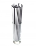 Slámky Jumbo znovu použitelné stříbrné 25.5cm 150ks