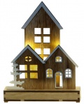 Dřevěný domeček s LED osvětlením